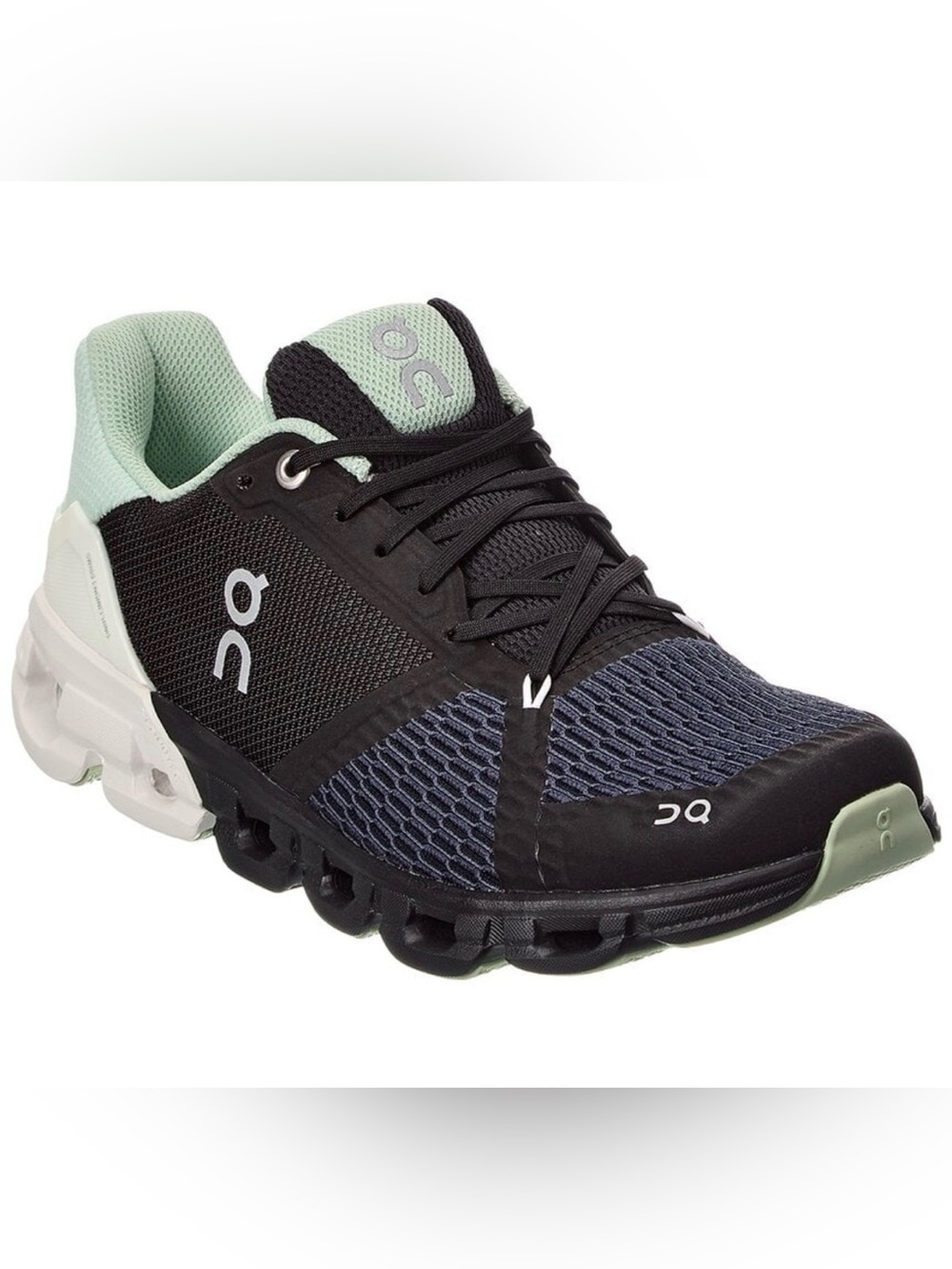 On Running Women's Athletic Shoe in Black, Gray, and White